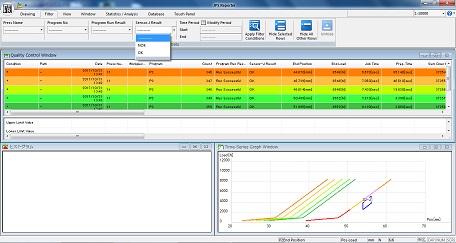 Bildschirm der JP5 Serie PC Software Reporter