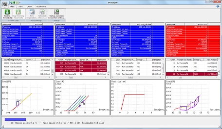 Bildschirm der JP5 Serie PC Software Sampler